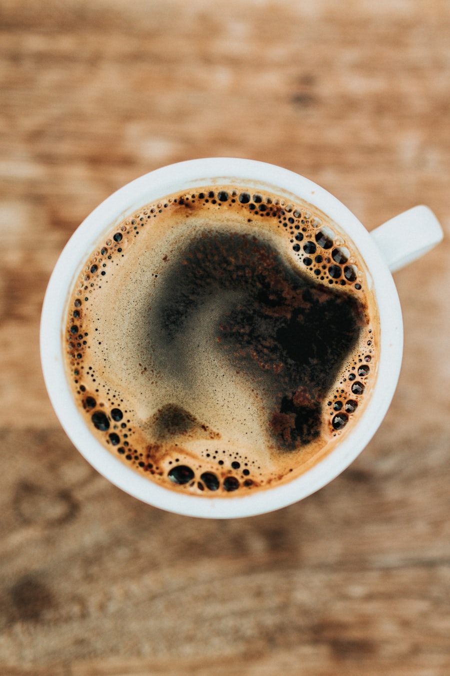 Black coffee, top down